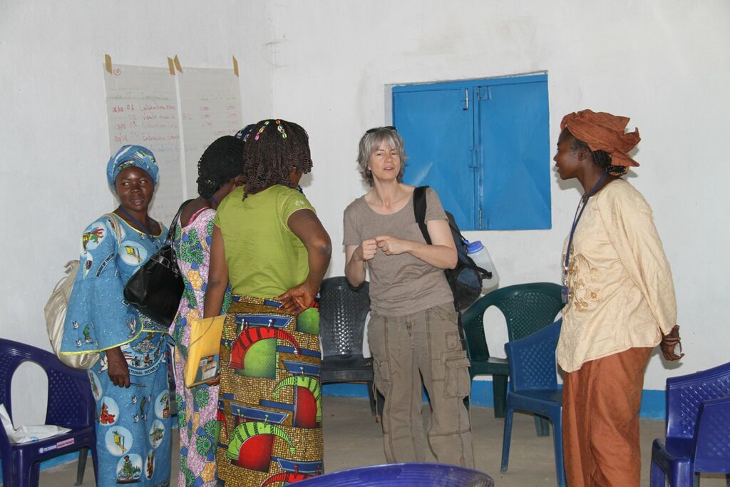 Women speaking together