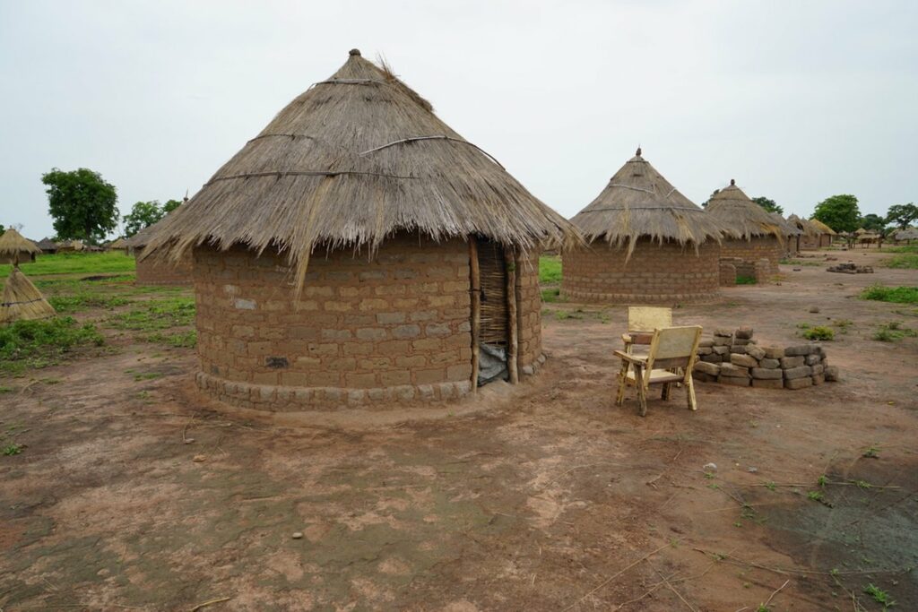 Mud and thatch roof hut